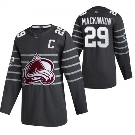 Colorado Avalanche Dresy Nathan MacKinnon 29  Šedá Adidas 2020 NHL All-Star Authentic - Pánské
